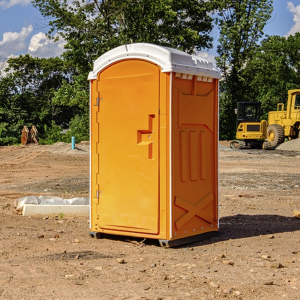 how often are the portable restrooms cleaned and serviced during a rental period in Joppa